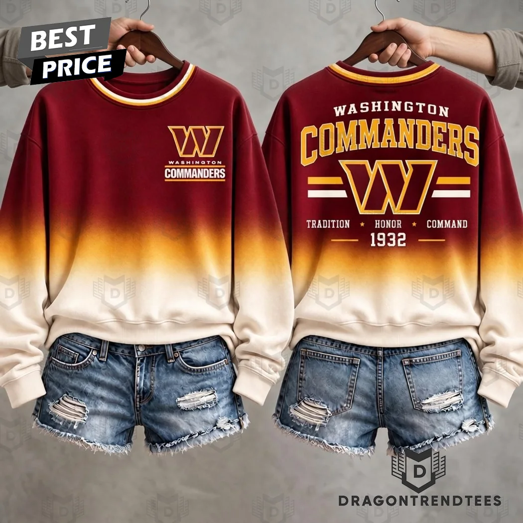 Washington Commanders Vintage 1932 Gradient Ombre Crewneck Sweatshirt Washington Commanders Vintage 1932 Gradient Ombre Crewneck Sweatshirt