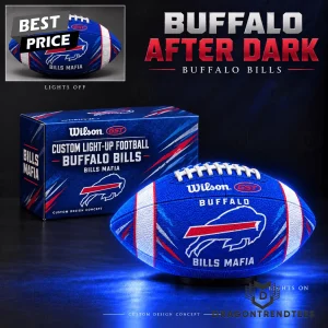 Buffalo Bills Bills Mafia Custom Premium LED Glow in the Dark Light-Up Football